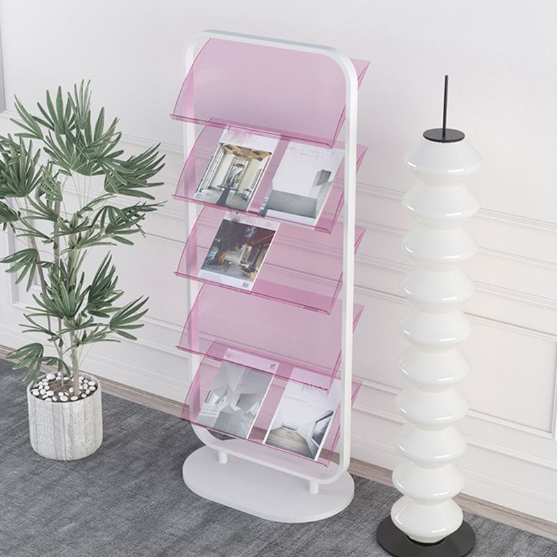 Contemporary Open Back Metal Bookshelf Acrylic Bookcase with Shelves
