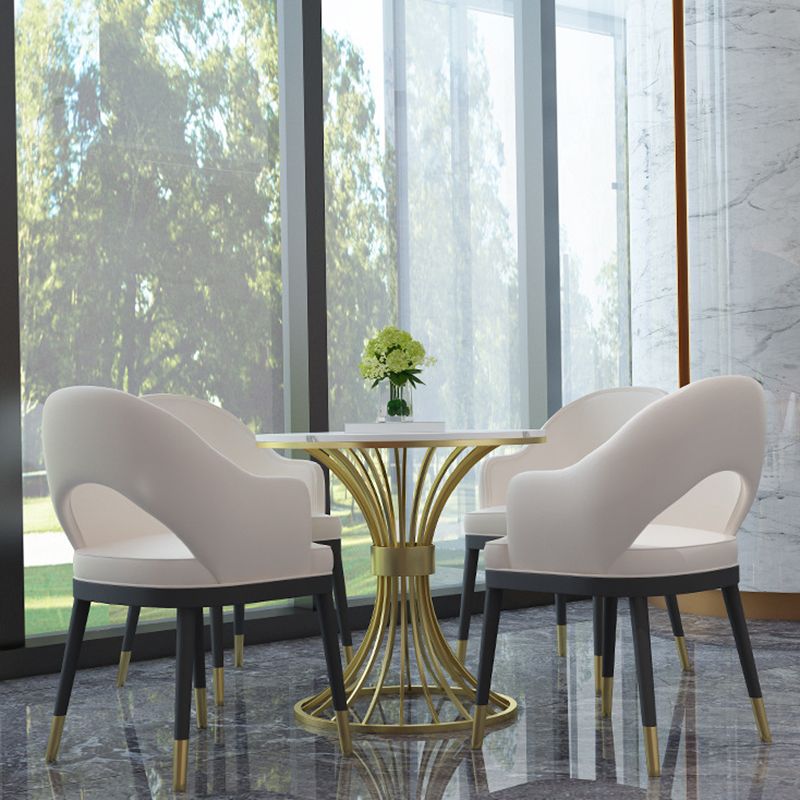 Modern Style Faux Marble Dining Table Set 1/2/3/5 Pieces Dining Set for Home Use