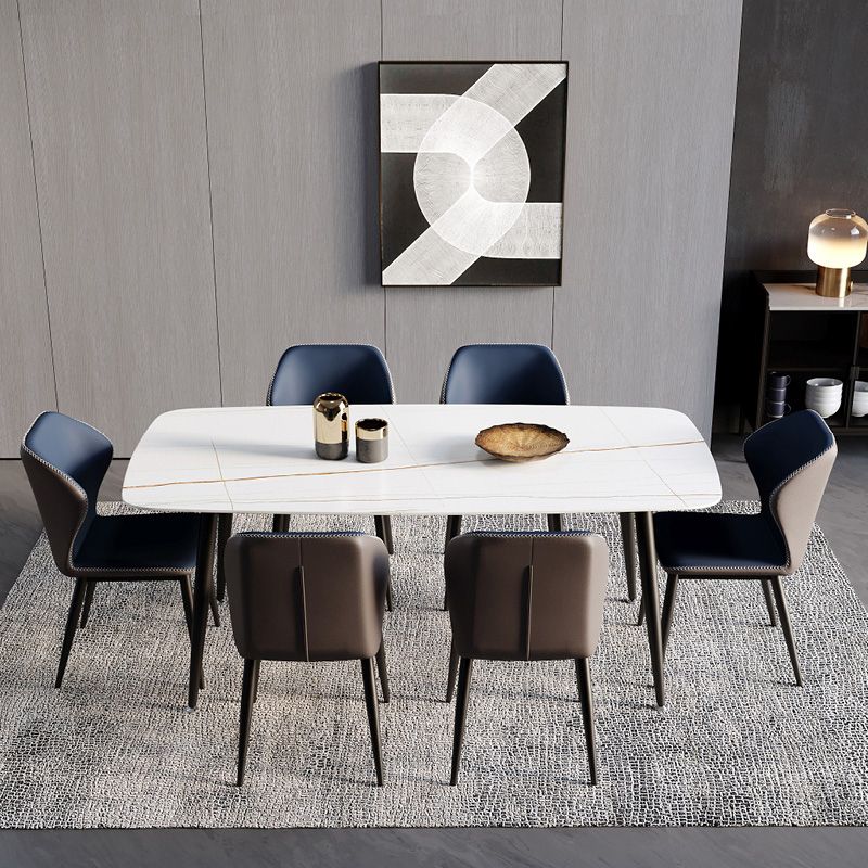 Chaise de salle à manger en métal de style contemporain, chaise latérale sans accoudoirs à oreilles pour cuisine