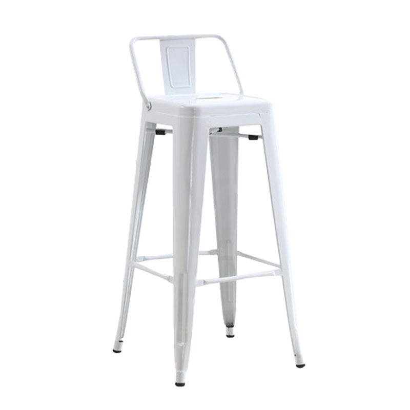 Industrial Low Back Counter Stool Metal Counter Height Stools for Kitchen