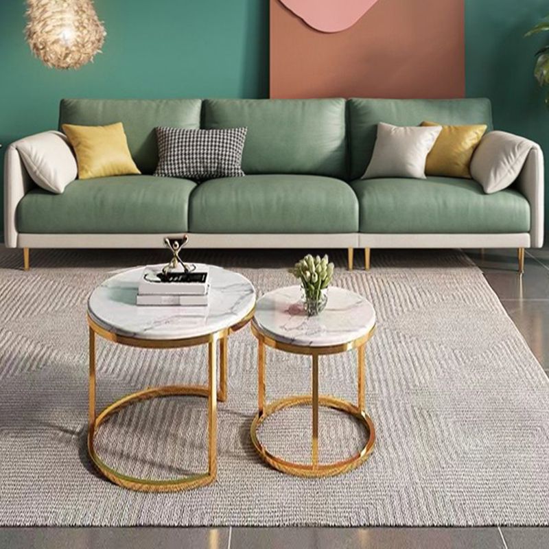 Contemporary 33.46" H Faux Leather Pillow Top Arm Sofa for Living Room