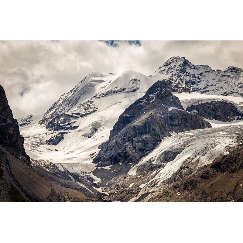 Huge Mountain Photography Mural Living Room Wall Mural in Light Color