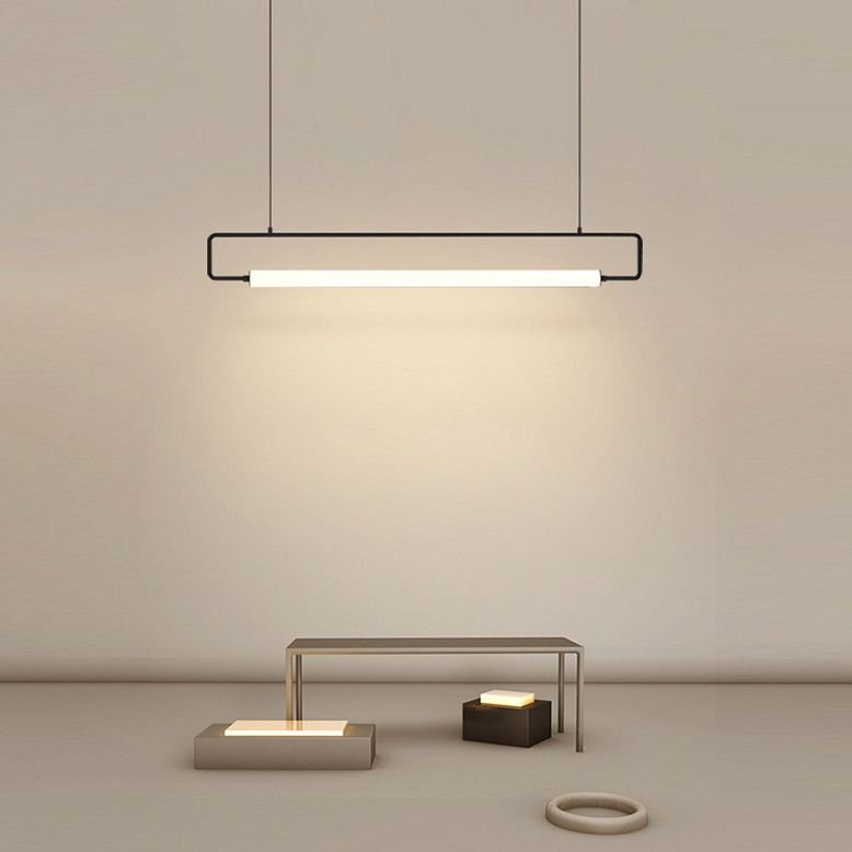 Rectángulo moderno Rectángulo de lámpara de la isla Metal 1- Idea de iluminación de la isla de luz