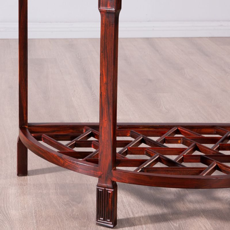 Half Moon Contemporary Console Table Dark Brown Wood Console Sofa Table
