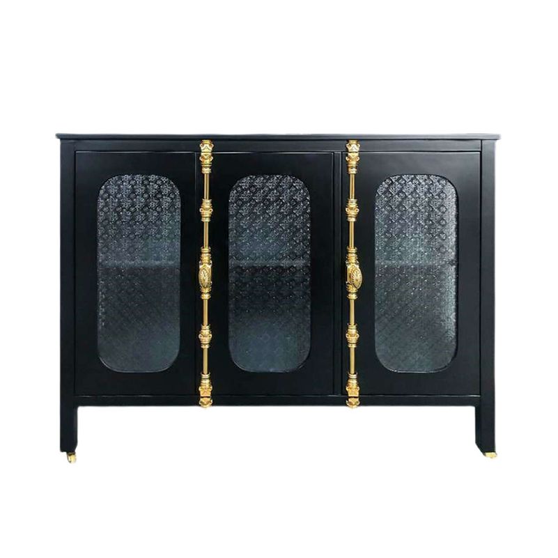 Contemporary Display Stand Metal Glass Doors Curio Cabinet with Doors