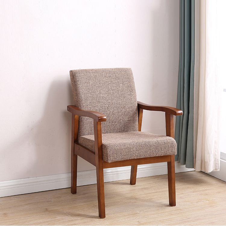 Enkele massieve rug dineren fauteuil gestoffeerde tankstoelen met houten benen