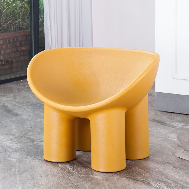 Four Leg Papasan Chair Armless Accent Chair with Fixed Back for Licing Room