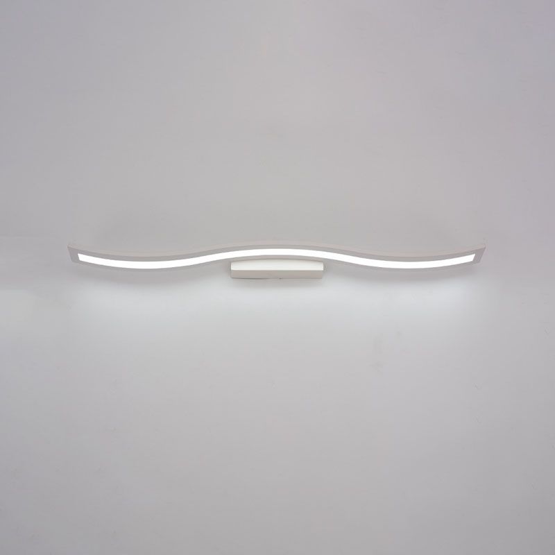 Metal Linear Shape Wall Light Modern 1-Light Mirror Wall Mount Light Fixture