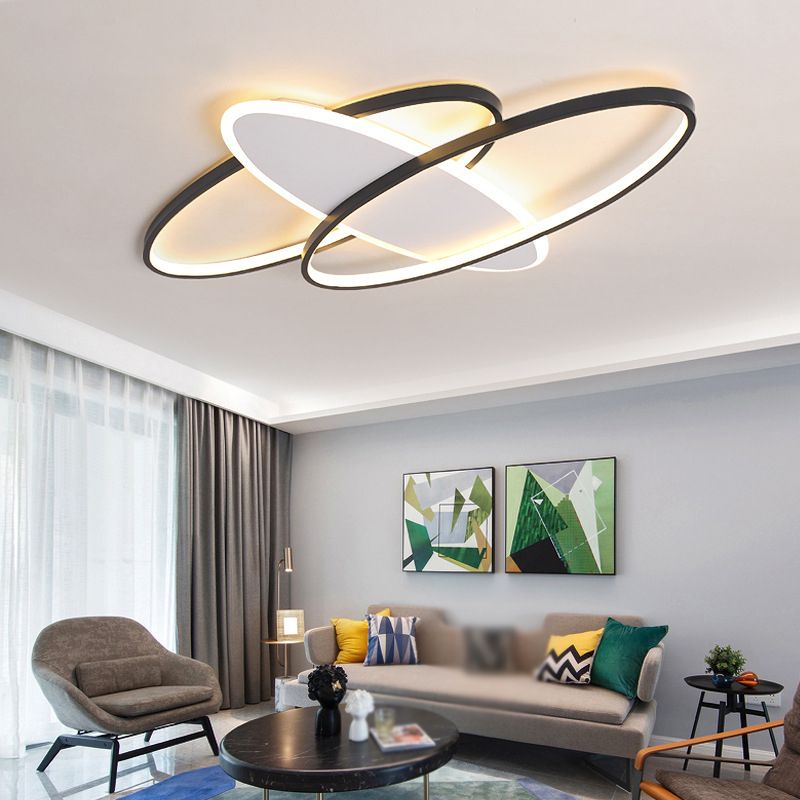 Plafonnier géométrique en métal plafonnier LED moderne pour salon