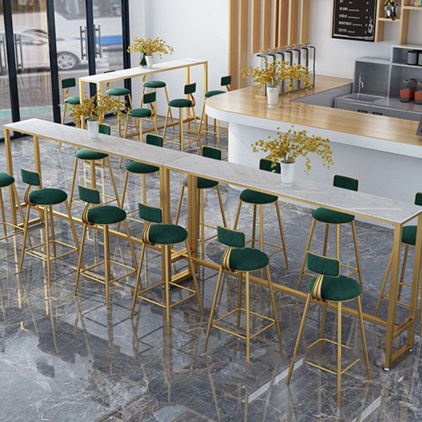 Glam Style 1/2/7 Pieces Faux Marble Bar Table Set Fixed Table Counter Set for Home Use