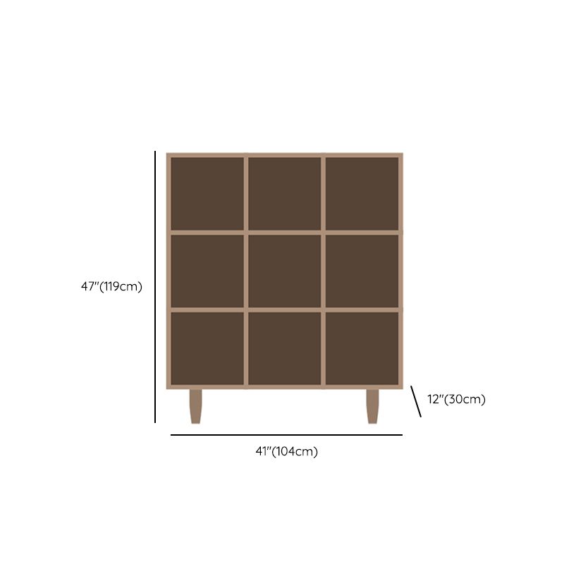 Contemporary Wooden Bookcase Standard Natural Bookshelf with Shelves