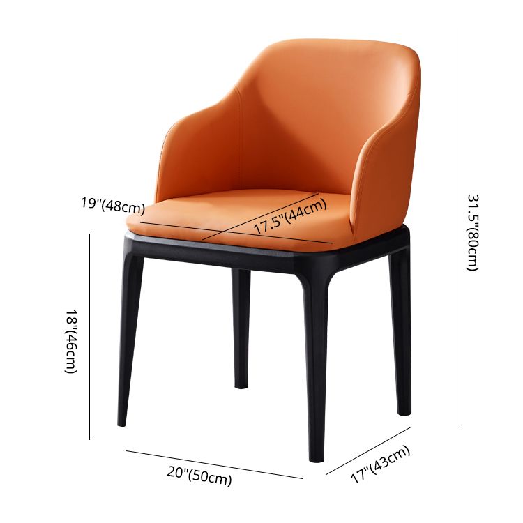 Kunstleder zeitgenössischer Esszimmerstuhl Metallic Finish Solid Back Speisestuhl