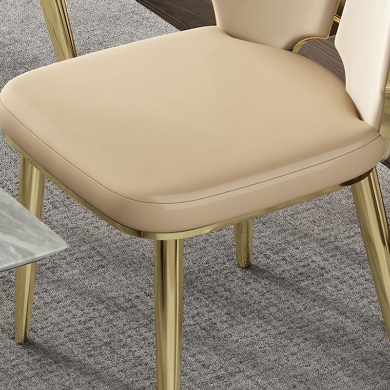Upholstered and Metal Contemporary Armless Dining and Accent Chairs