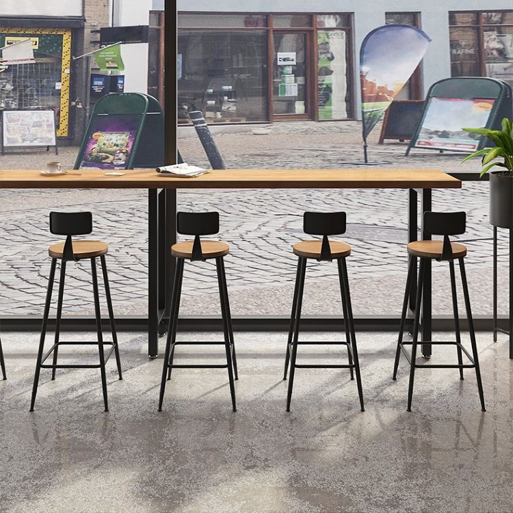 Modern Bar Table Set 1/7 Pieces Rectangle Pine Wood Counter Table for Shop