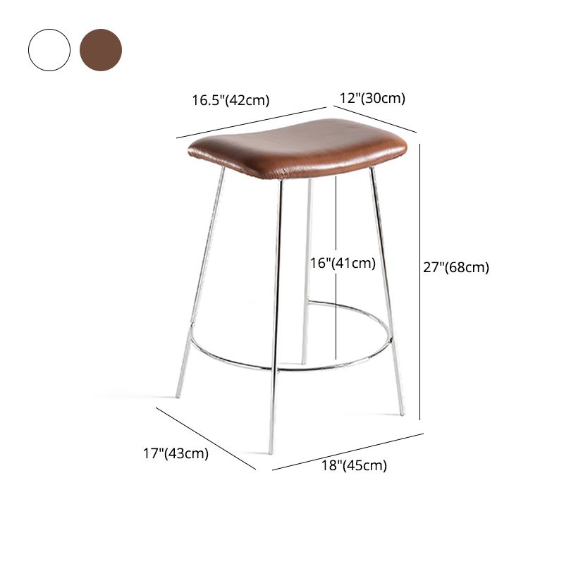 Nordic Style Leather Upholstered Barstool 4 Feet 27-inch Bar Stool for Dinning Room