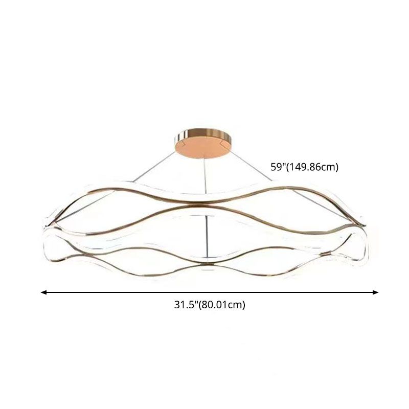 Funzionamento lampada del lampadario ad onde metalliche in stile minimalista LED Apparecchio di illuminazione a ciondolo