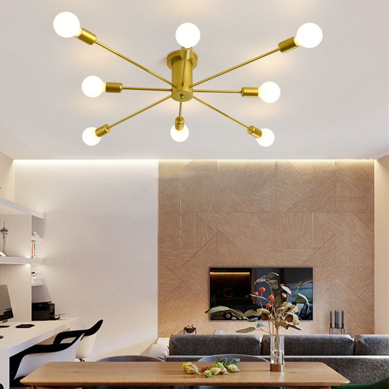 Contemporary Metal Ceiling Lamp Simplicity Flush Mount Light Fixture for Living Room