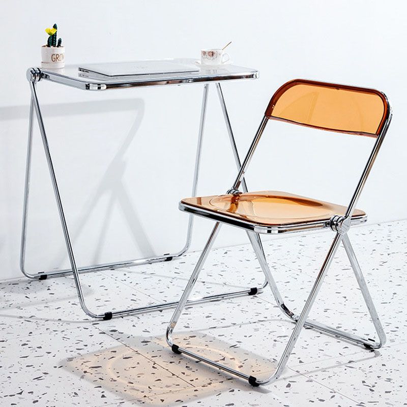 Industriële stijl zijarmloze stoelen vouwen plastic open achterkant eetstoel stoel