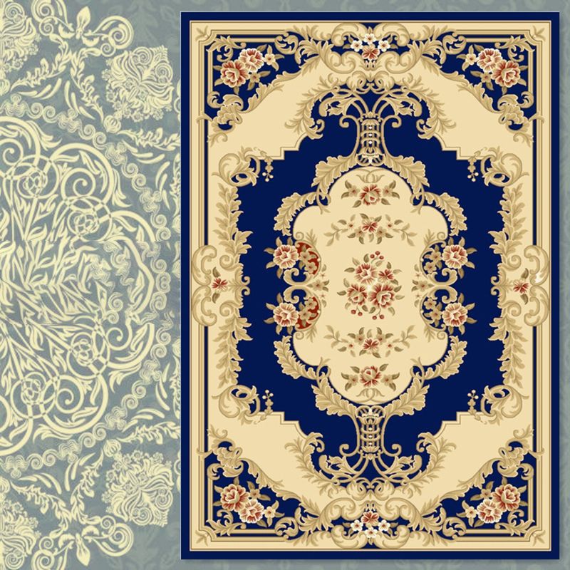 Vintage-Teppich für Heimdekoration, ethnisches Muster, Polyester, schmutzabweisender Teppich für den Innenbereich