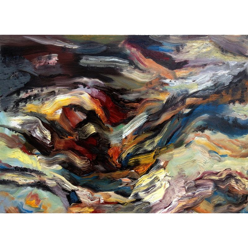 Abstract Brush Stroke Mural Wallpaper Modern Non-Woven Fabric Wall Art in Black-Brown