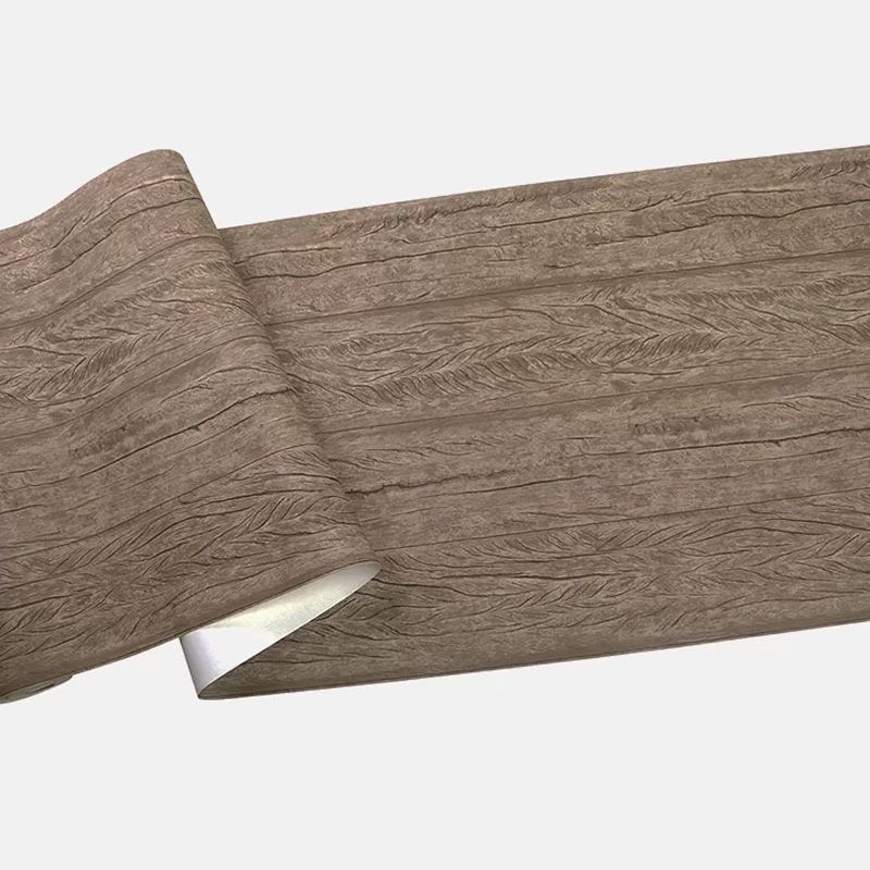 Wood Board Look Wallpaper Roll Dark Color Countryside Wall Decoration for Garage
