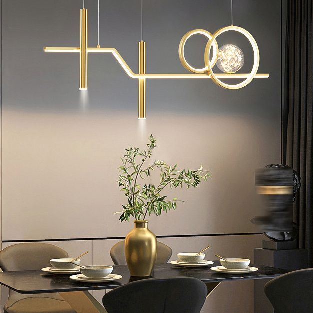 6-Lights Modern Style Island Pendants Metal Pendant Lights for Dining Room