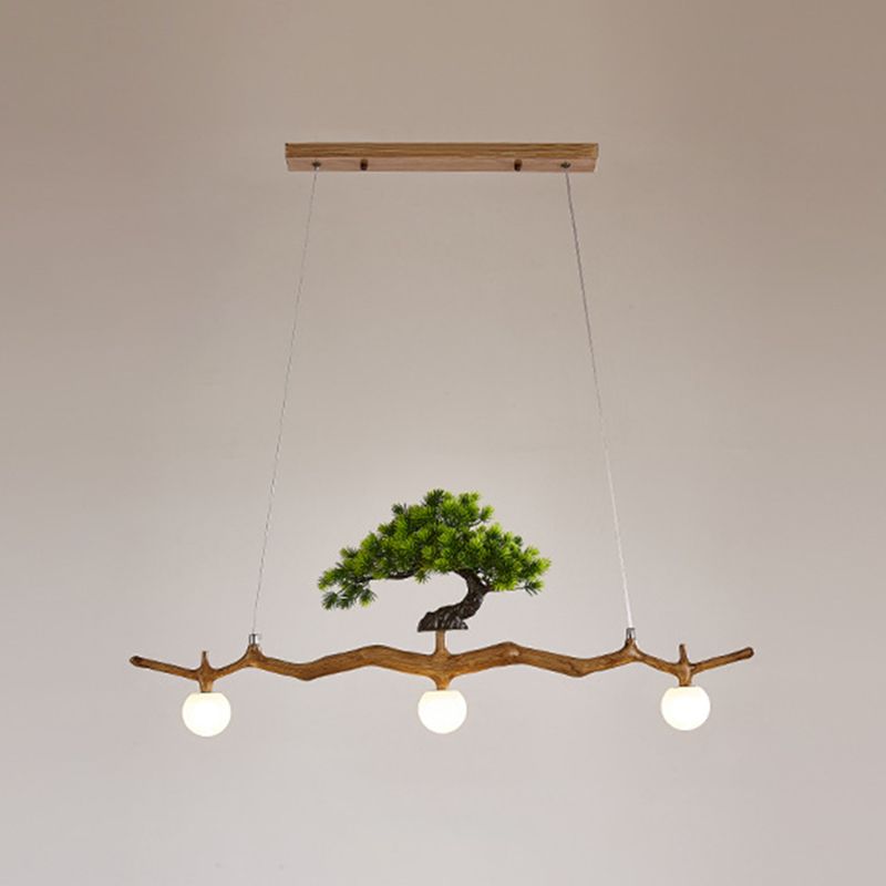 Modern Style Hanging Island Light Glass Hanging Lighting Fixture for Dining Room