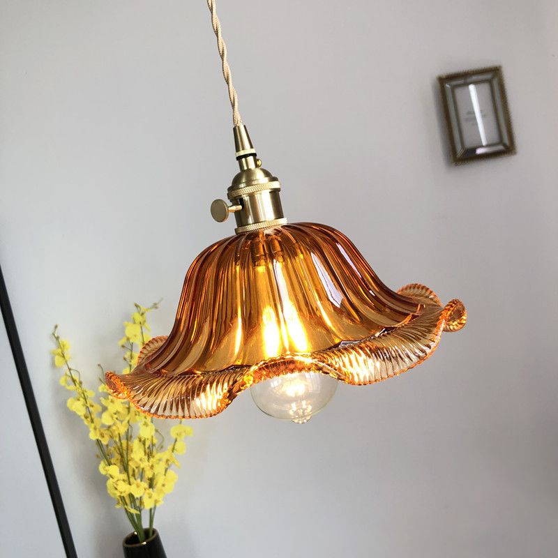 1 Light Glass Pendant Ceiling Lights Industrial Cone Pendant Ceiling Light for Dining Room
