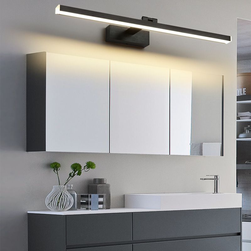 Adjustable Wall Light Modern Wrought Iron Linear Wall Sconce Mirror Front Lamp