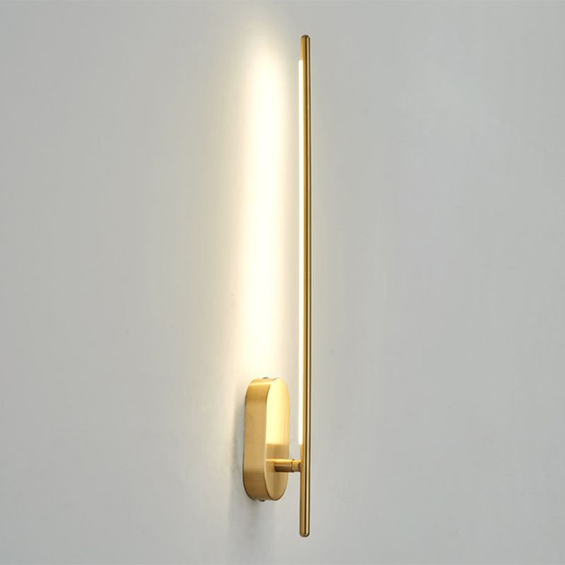 Stick geformte Metallleuchte zeitgenössische goldene LED -Wandlampe für Wohnzimmer