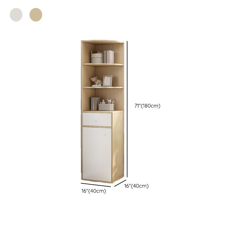 Contemporary Wooden Cabinet with 1 Door and Drawer Corner Cabinet