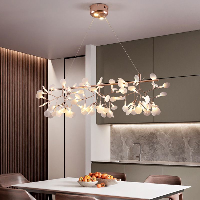 Gold de rosa contemporáneo lineal accesorios de iluminación de la isla lámpara de lámpara