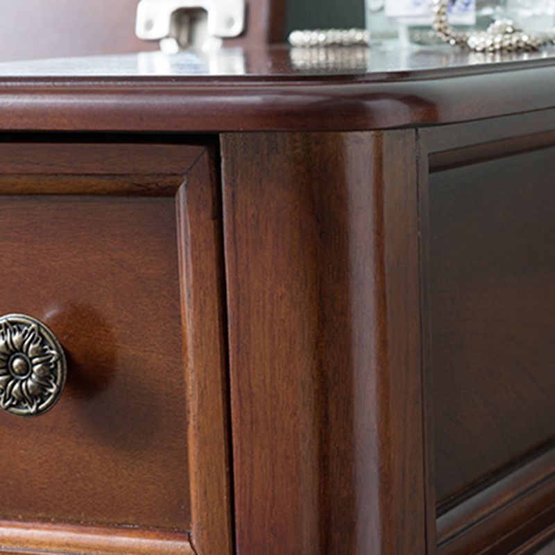 Traditions Rubberwood Vanity Set with Mirror 18.11" Wide Brown Vanity