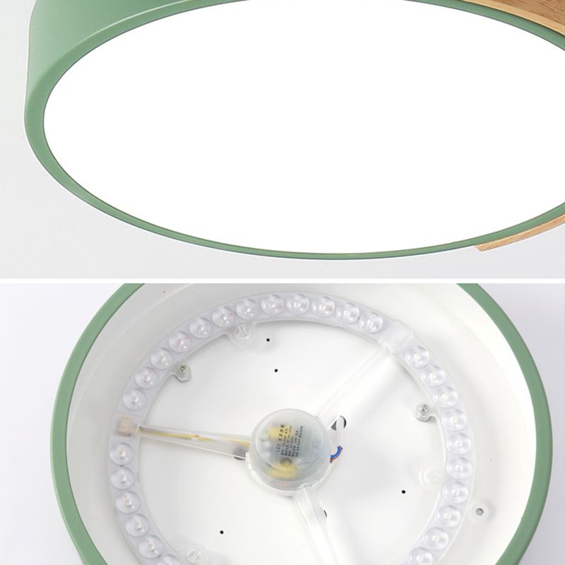 Soporte de vaciado de LED acrílico circular en estilo conciso moderno de hierro forjado de hierro forjado para espacios interiores