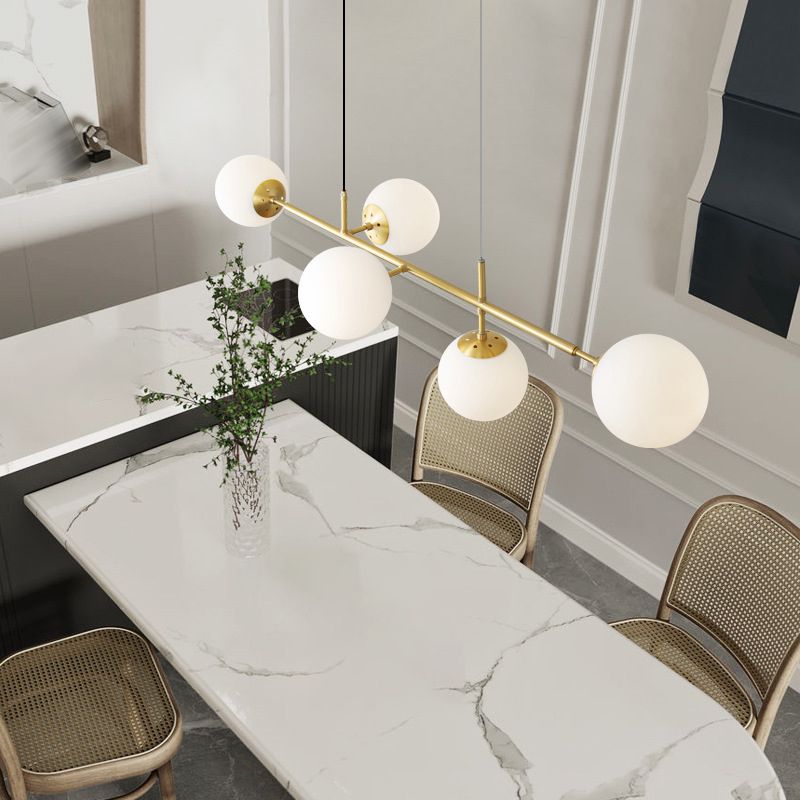 Modern Style Ball Shape Island Pendants Glass Pendant Lights for Living Room