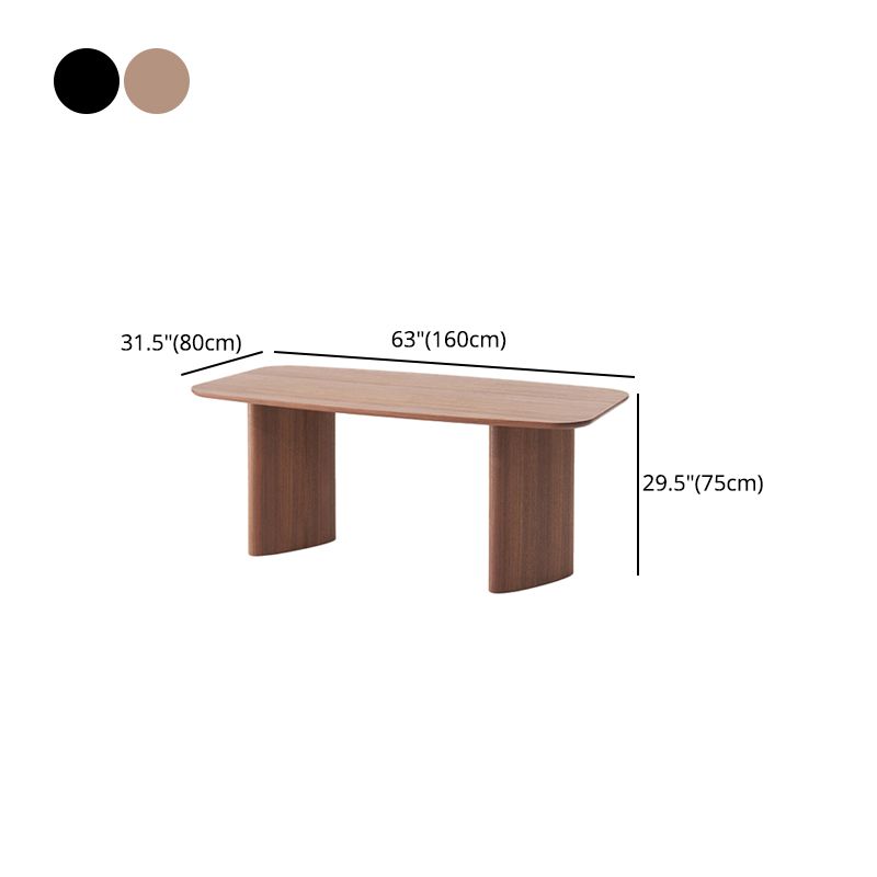 Rectangle Dining Table Solid Wood Dining Table with Double Pedestal
