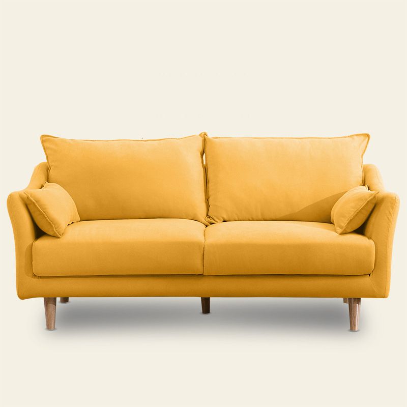 Scandinavian Loose Back Sofa 27.17" H Square Arm Slipcovered Loveseat