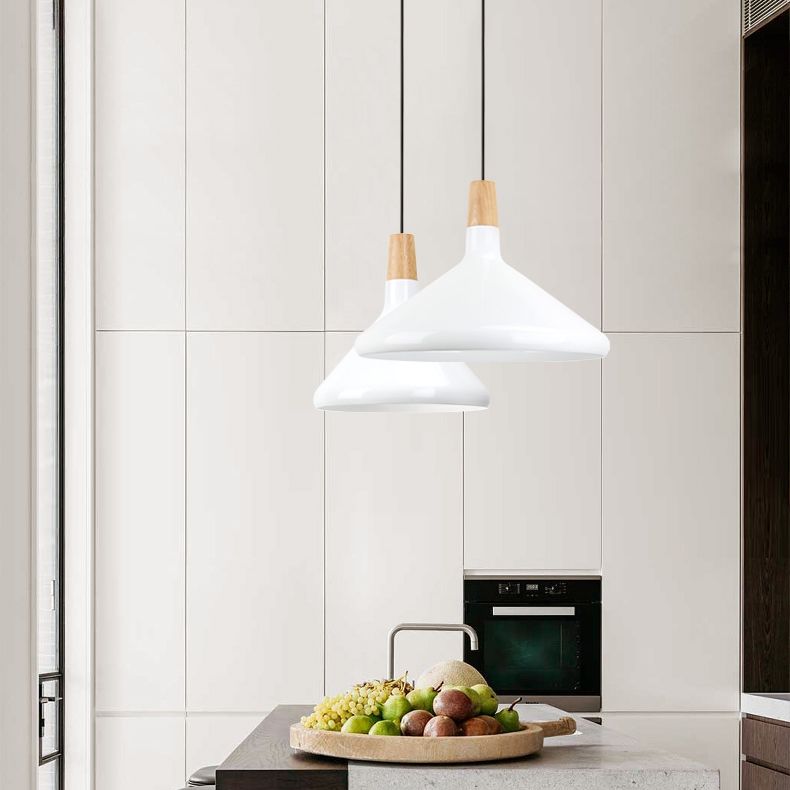 Nordic Coolie Shade Suspension Light Aluminum 7/10.5/15 Inch Wide 1 Head Pendant Light for Office Coffee Shop