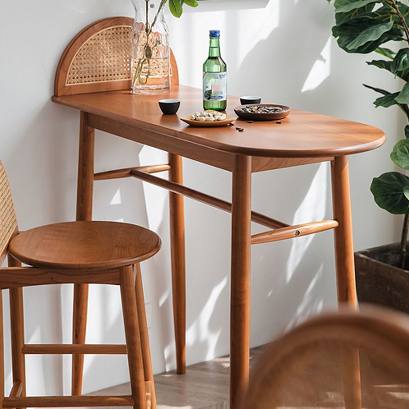 Modern 1/2 Pieces Wooden Pub Table Set Fixed Table Counter Table for Dining Room