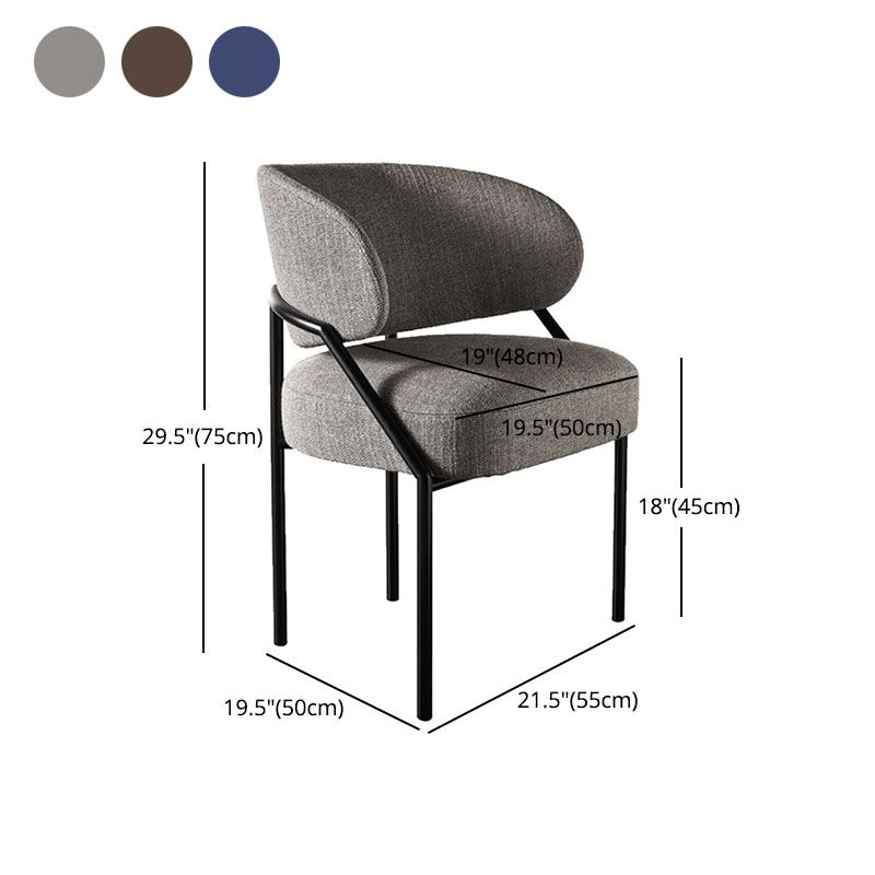 Metal Kitchen and Dining Room Chair Open Back Dining Side Chair in Black