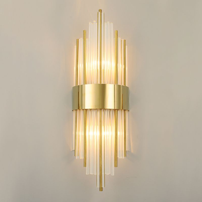Kristallzylindrische Wandleuchte moderne Stil 2 Leuchten Wandmontierte Lampen