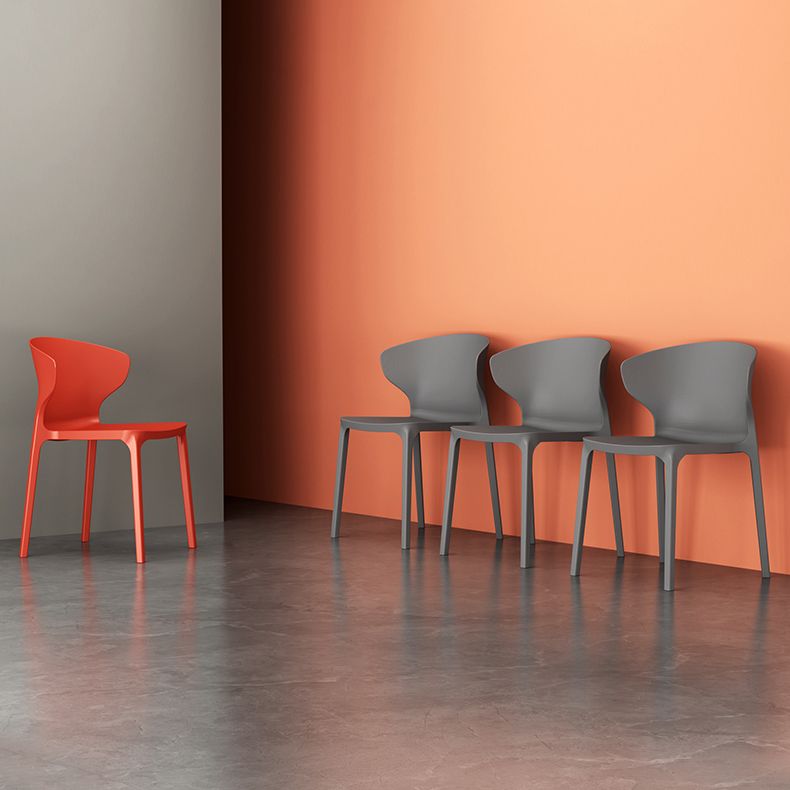 Modern Plastic Indoor Chair 35"H Wingback Side Dining Chair for Restaurant
