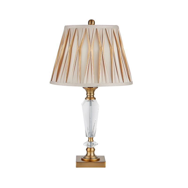 Lampada da comodino modernista affusolata/cestino in cristallo tagliato a mano con 1 lampadina in marrone chiaro