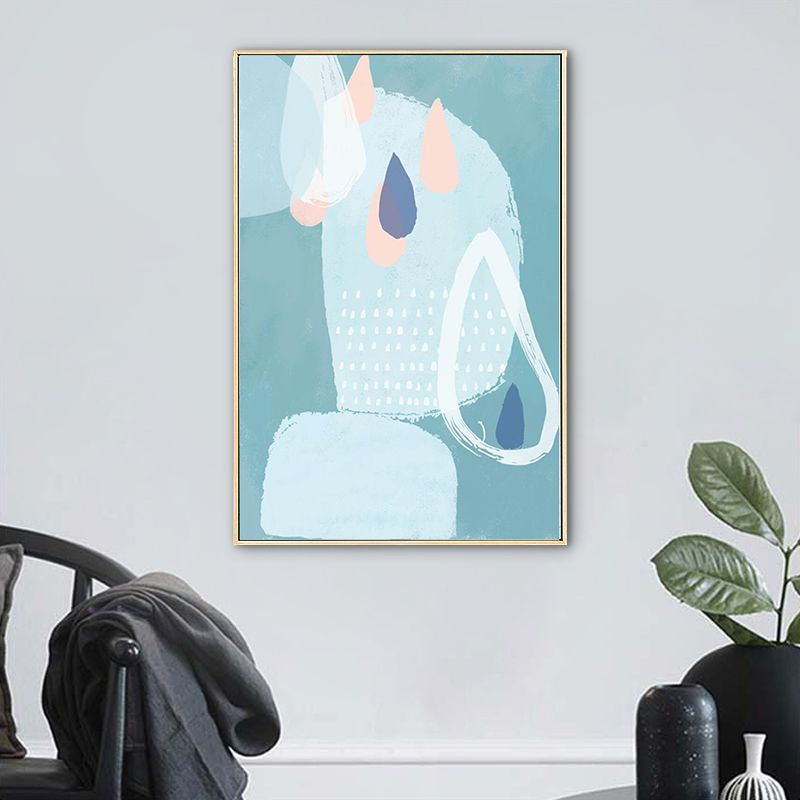 Zachte kleur abstracte muurkunst decor getextureerde cartoon kinderkamer canvas print, meerdere maten