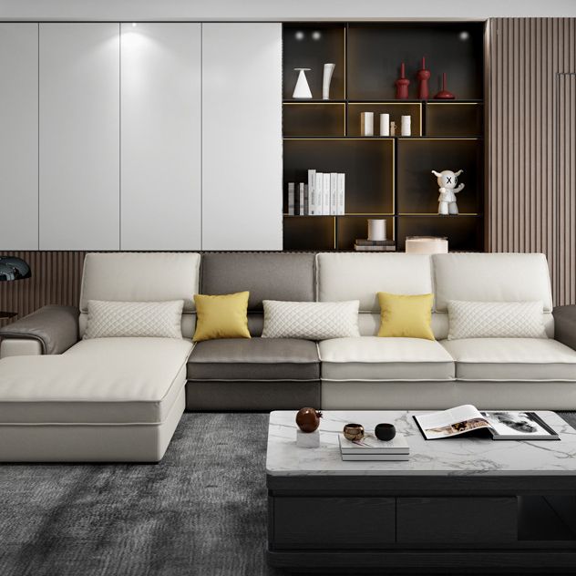 Assembled 3-seater Sofa and Chaise Recessed Arm Settee Furniture