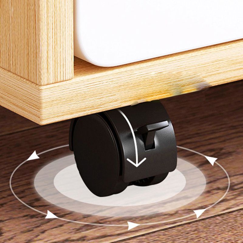 Modern Wooden Night Stand 18.8"/26.7" Tall Nightstand with Shelves