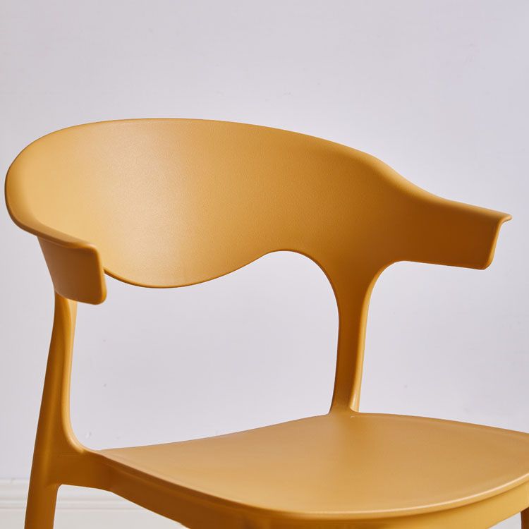 Silla apilable de cocina contemporánea, silla lateral sin brazos con patas de plástico