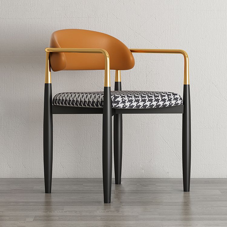 Silla de comedor casera tapizada contemporánea con respaldo abierto y acabado mate