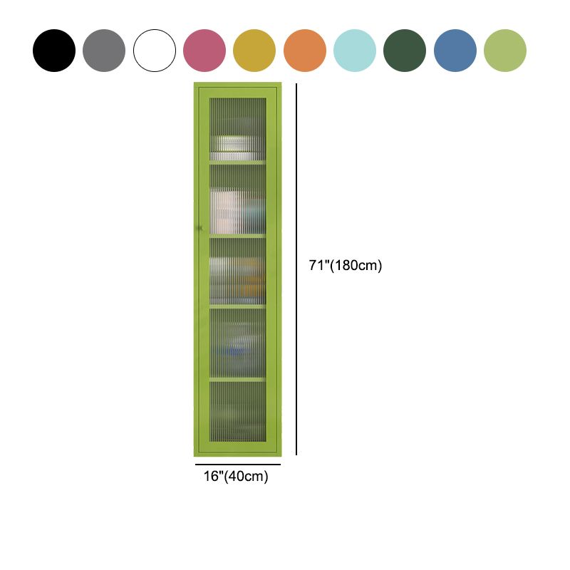 Modern Style Standard Bookshelf Metal Closed Back Bookcase with Door for Home Office