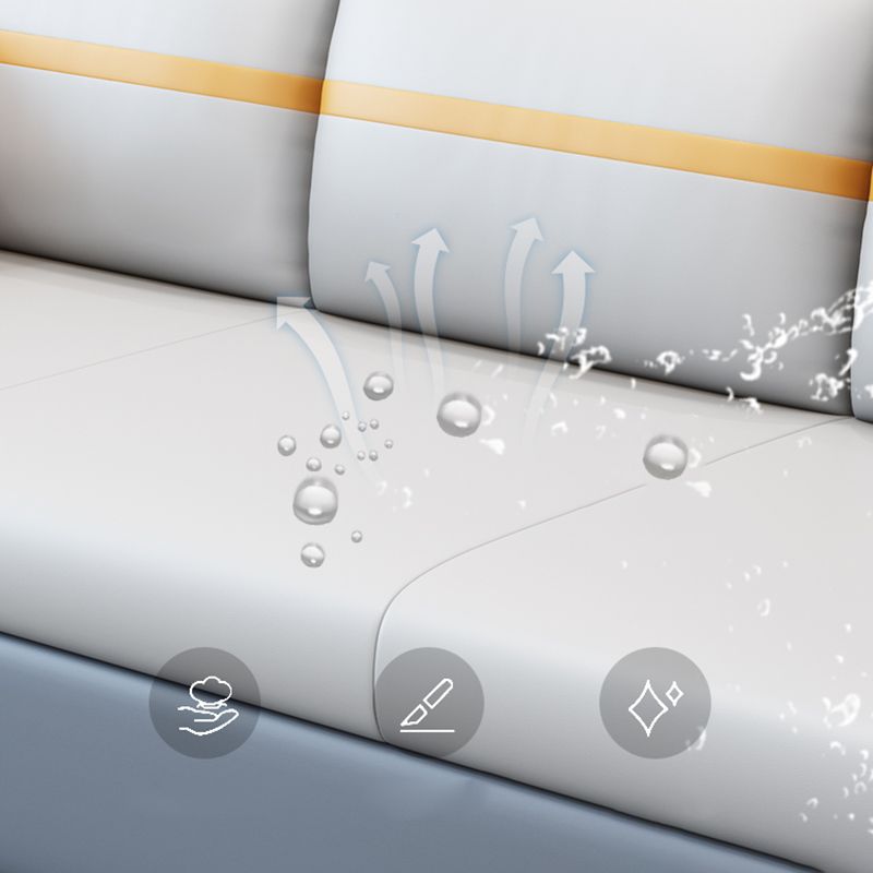 Upholstered Convertible Sofas Faux Leather Sleeper Sofa with Storage